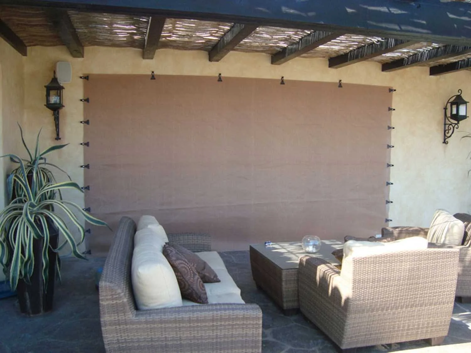 Hurricane protection for large sliding glass doors — Los Cabos condo