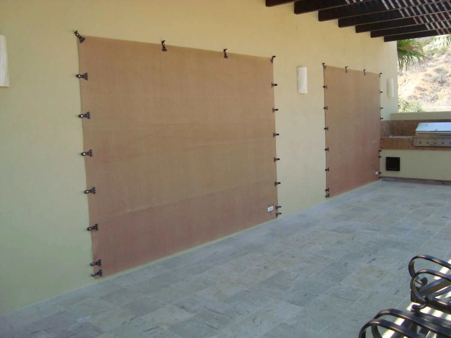 AstroGuard hurricane fabric installed on a luxury villa at Palmilla Sur, San José del Cabo
